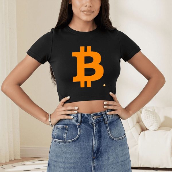 Short-Sleeve Bitcoin Crop Tops for Women (Made in USA) - Image 2