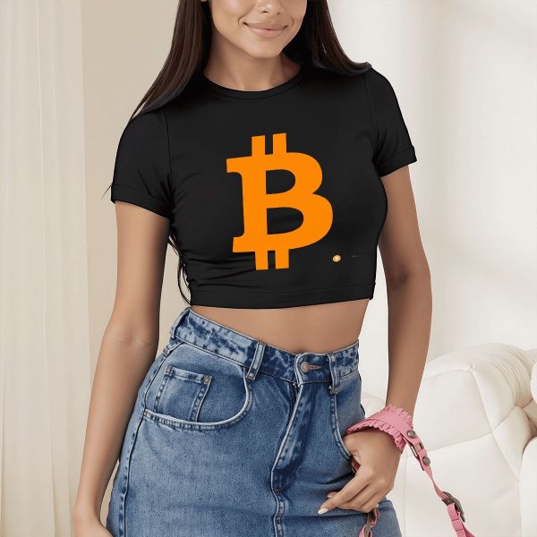 Short-Sleeve Bitcoin Crop Tops for Women (Made in USA) - Image 10