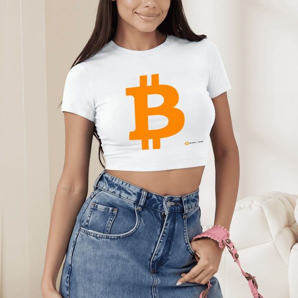 Short-Sleeve Bitcoin Crop Tops for Women (Made in USA) - Image 6