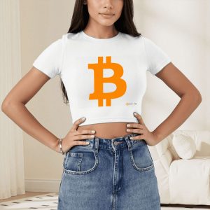 Short-Sleeve Bitcoin Crop Tops for Women (Made in USA)