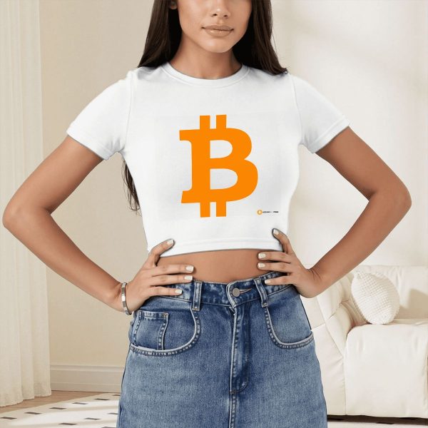 Short-Sleeve Bitcoin Crop Tops for Women (Made in USA)