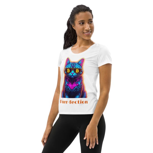 Women's Bitcoin Cat "Purr-fection" athletic t-shirt - Image 3
